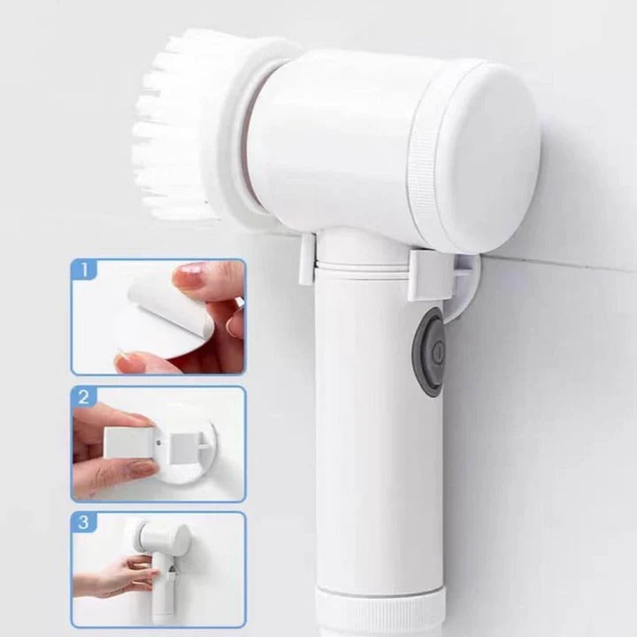 **5-in-1 Electric Cleaning Brush | Cordless Handheld Scrubber for Kitchen, Bathroom & Household Surface Cleaning**