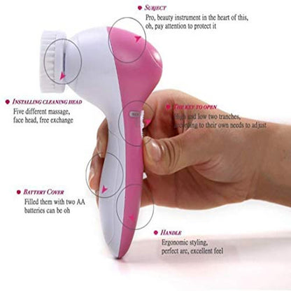 **7-in-1 Facial Cleanser & Massager – Electric Face Scrubber, Exfoliating Brush & Blackhead Removal Beauty Device**