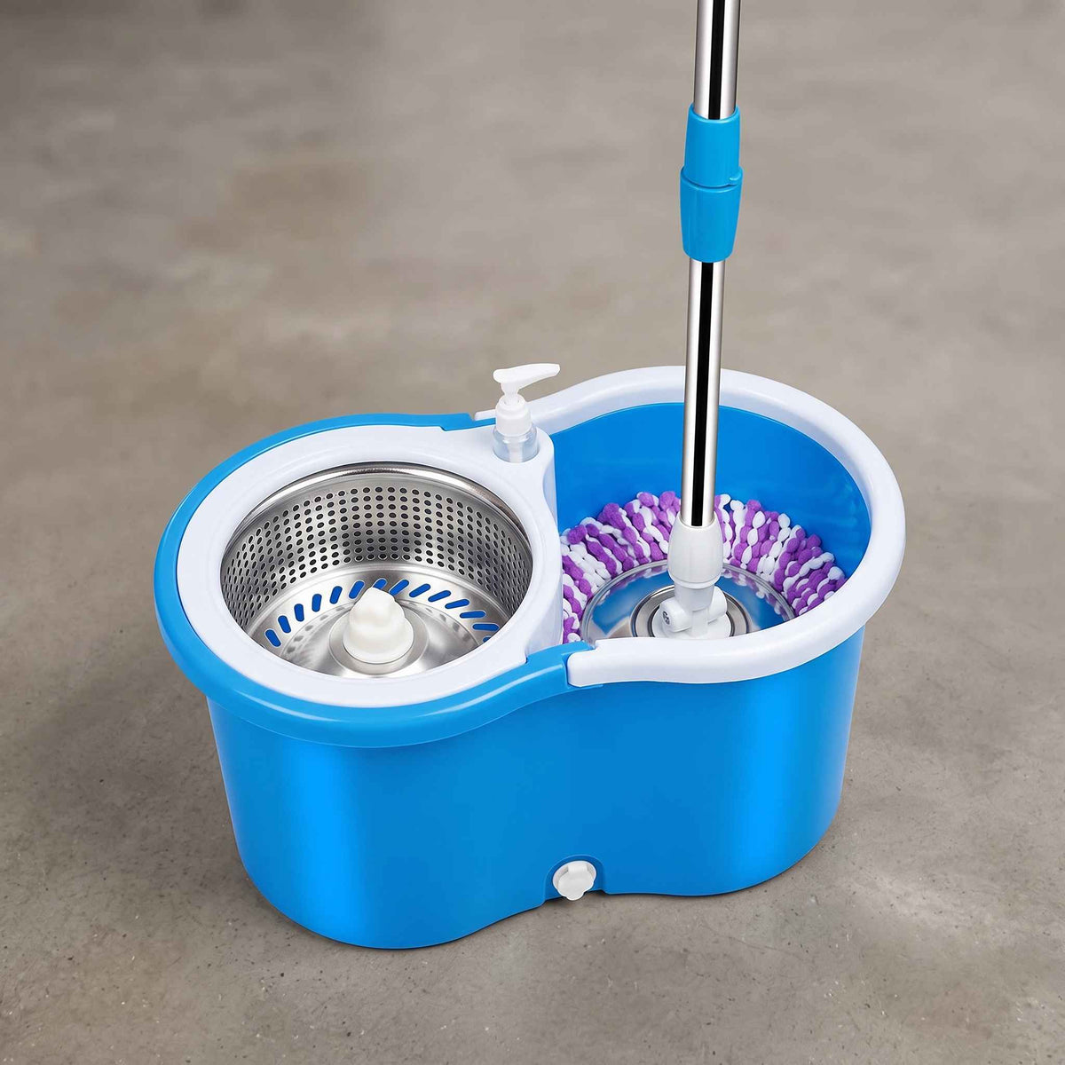 **360° Spin Mop System with Stainless Steel Wringer Bucket | Rotating Microfiber Floor Cleaning Mop for Easy Home Cleaning**
